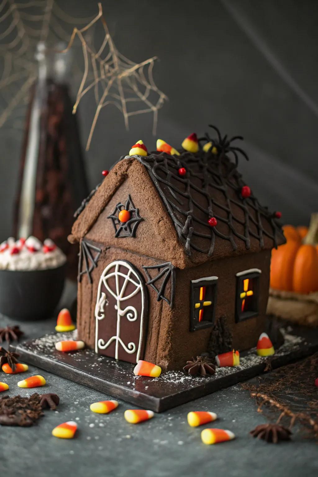 An unsettling gingerbread phantom manor imbued with an uncanny charm.