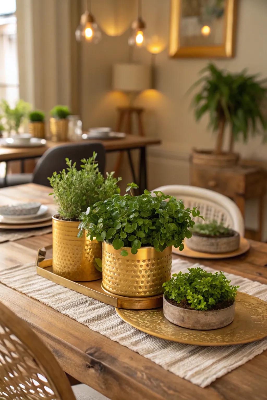Rejuvenated and spirited gilded and verdant compositions.