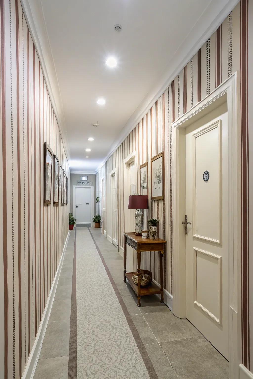Designed walls can convey playfulness and style to your hallway.
