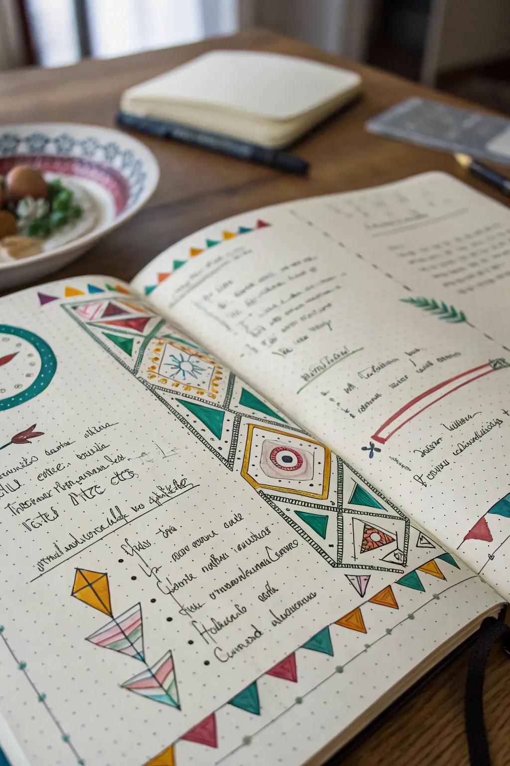 Geometric shapes bring structure to your headers.