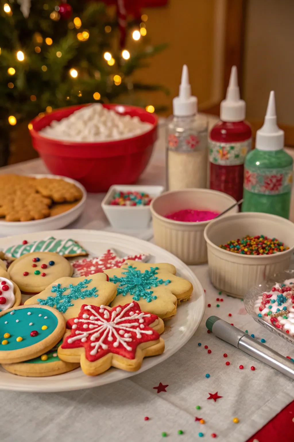 Create tasty, festive works of art at a cookie decorating gathering.
