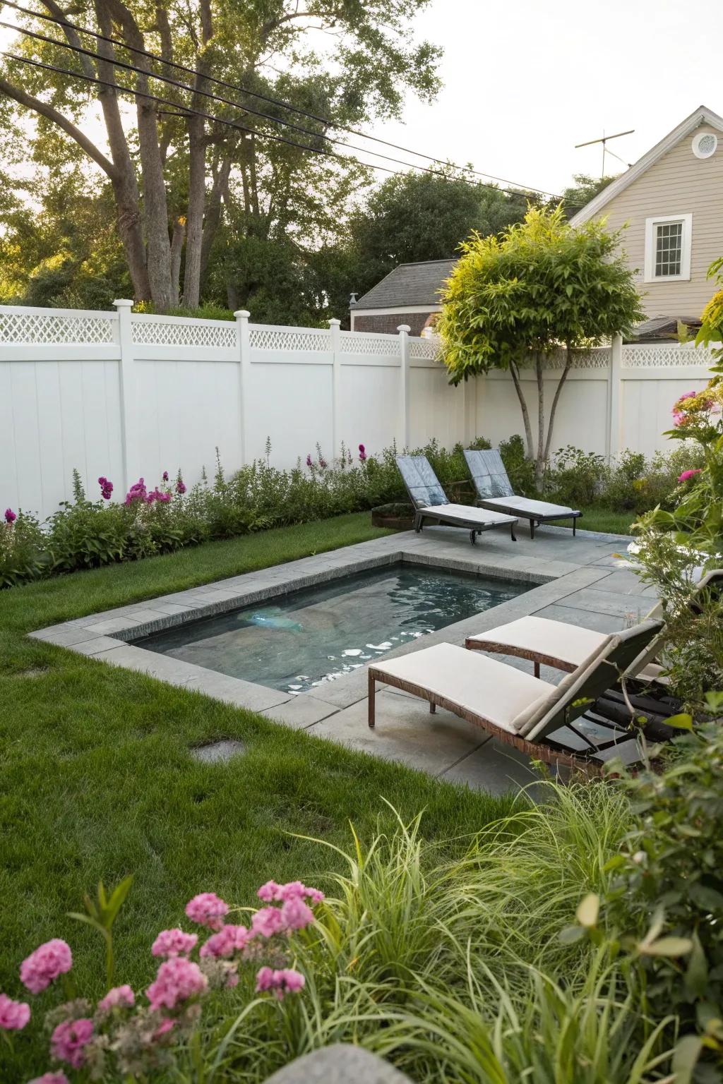 A snug compact pool ideal for confined areas.