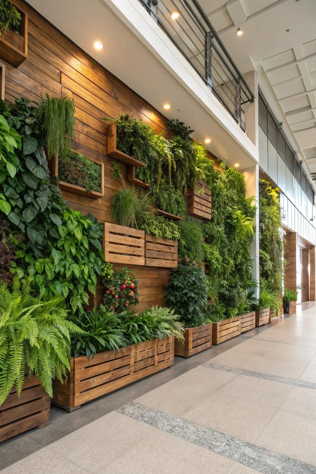 Natural elements create a peaceful and refreshing wall display.
