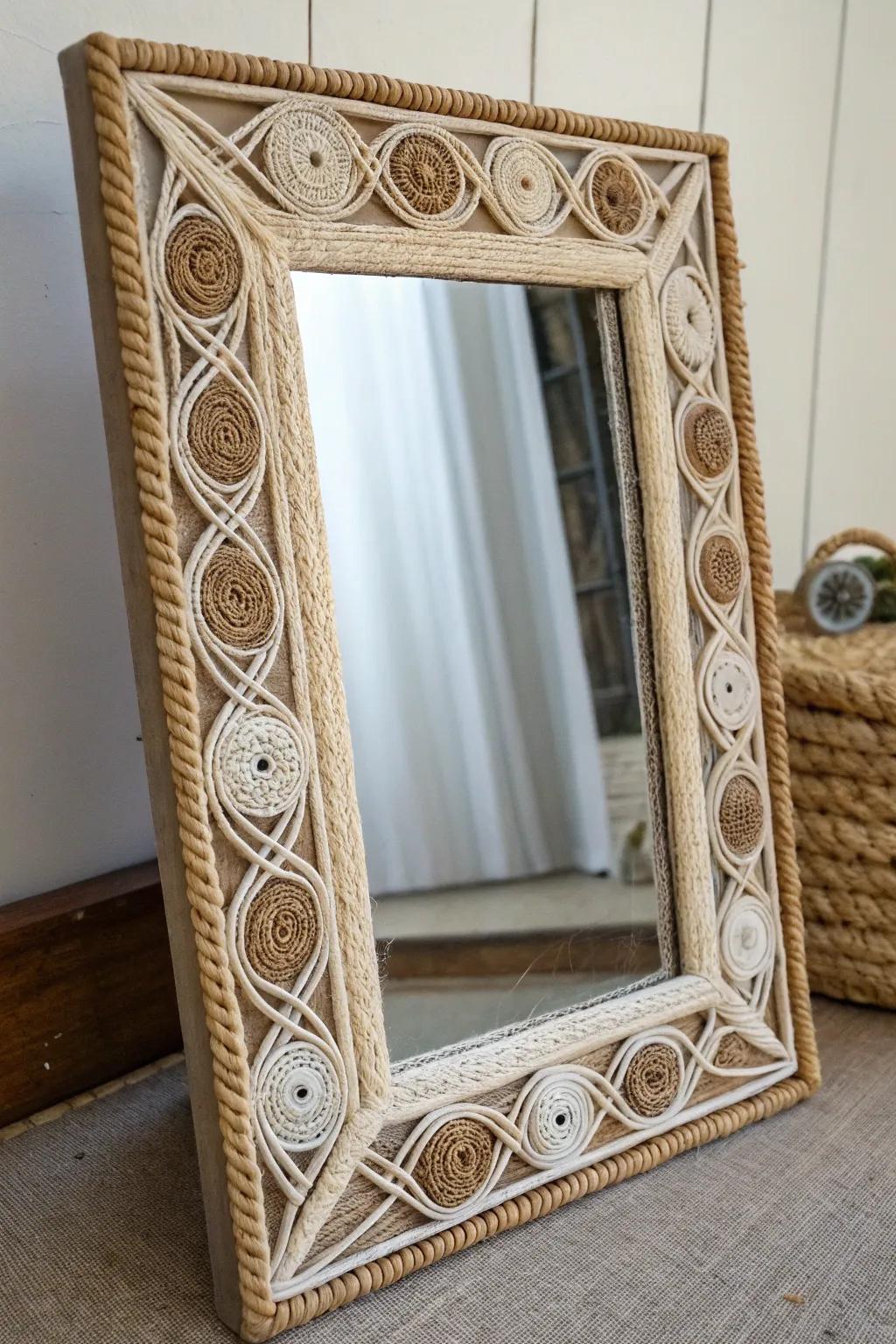 Crafting a stylish mirror frame on a budget is a fun DIY project.