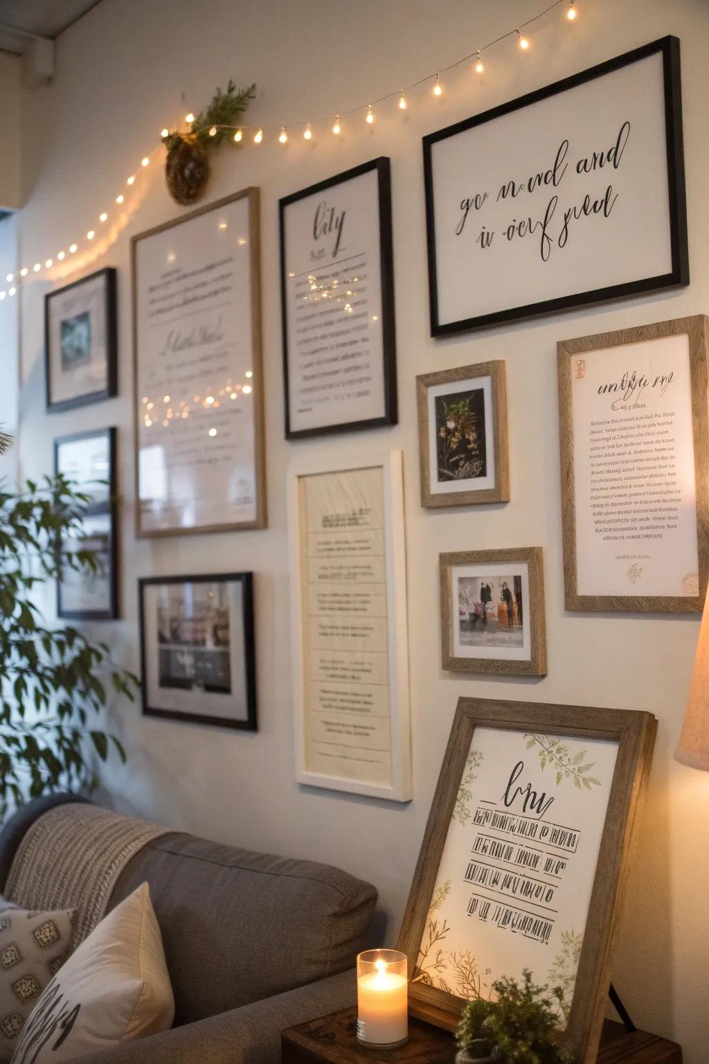 Motivational sayings enrich the personal touch of poster displays.