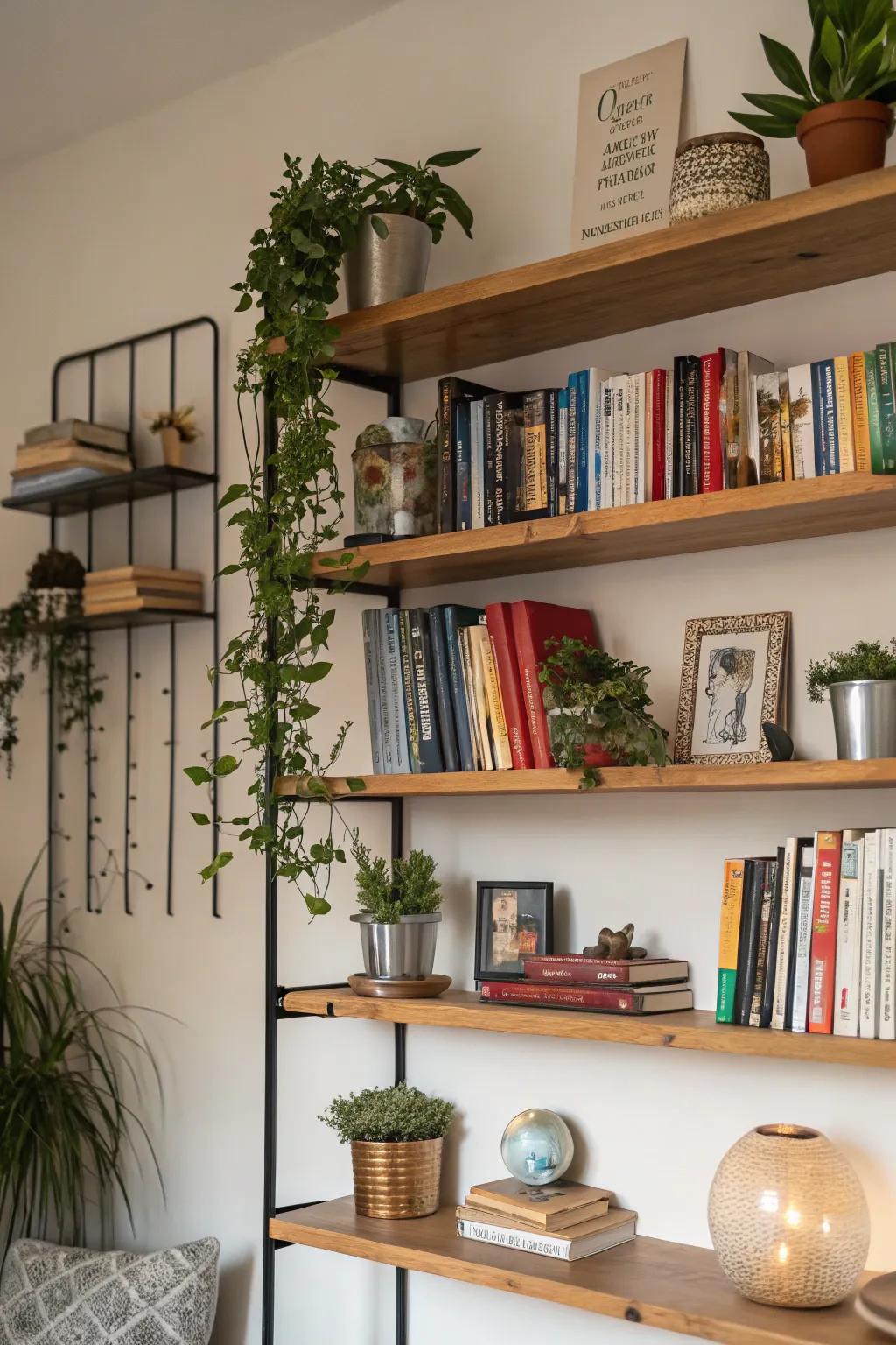 Open shelves look good and give you space to store things