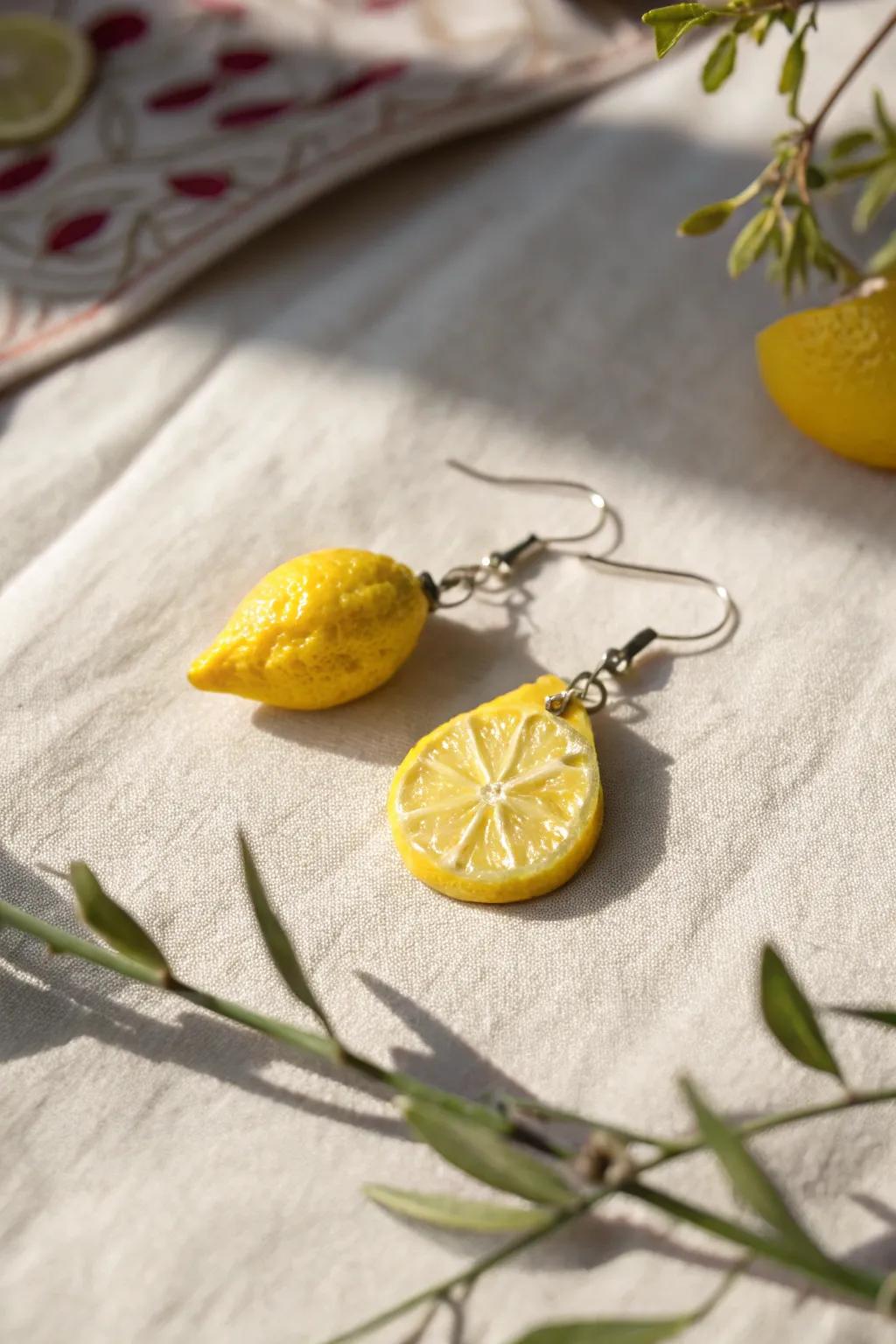Add a splash of color and whimsy with handcrafted lemon earrings that embrace minimalist boho charm!