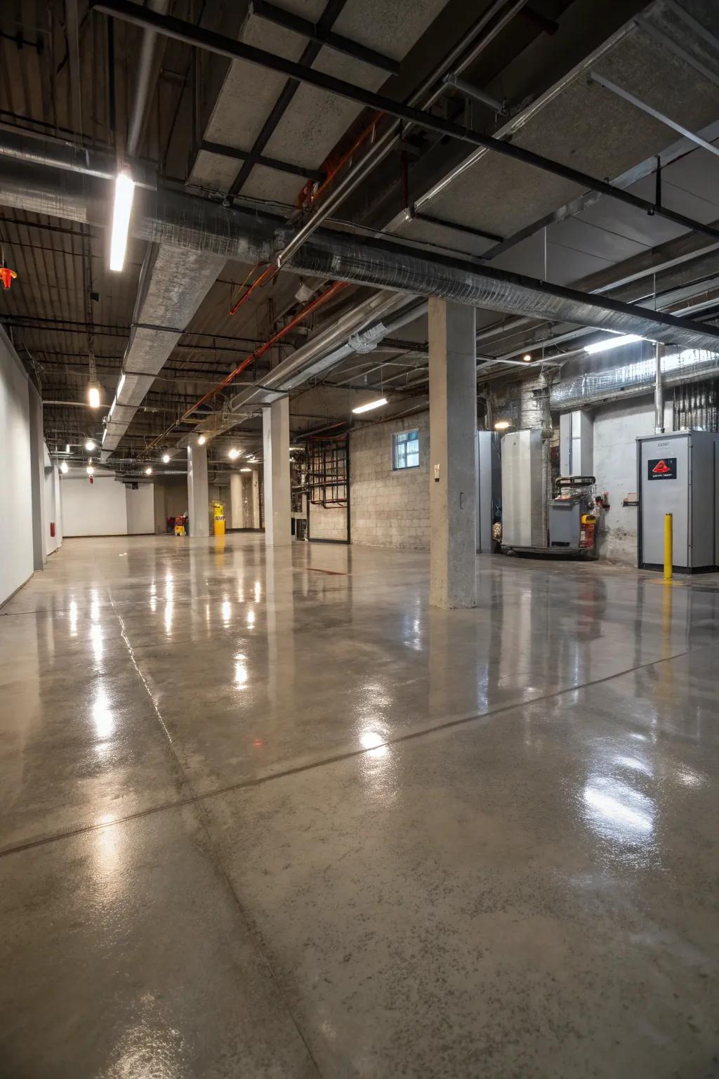 Sleek and durable concrete floors.