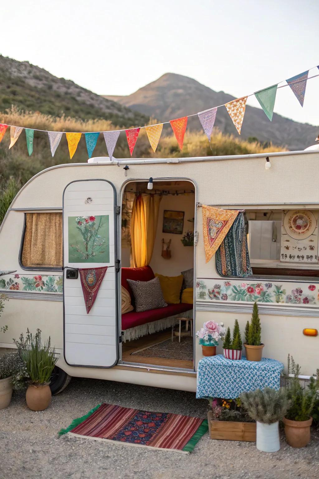 Personalized decor that renders the camper feeling like home.