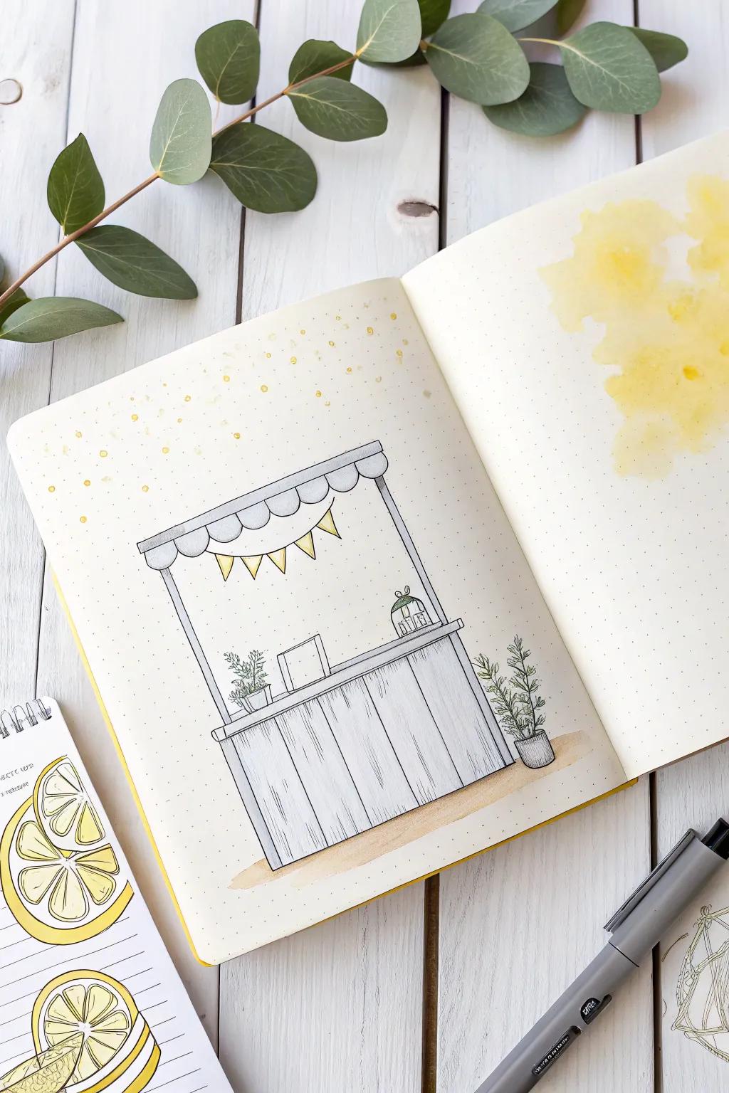 With a simple citrusade stand design for your June journal, embrace the warmth of summer.