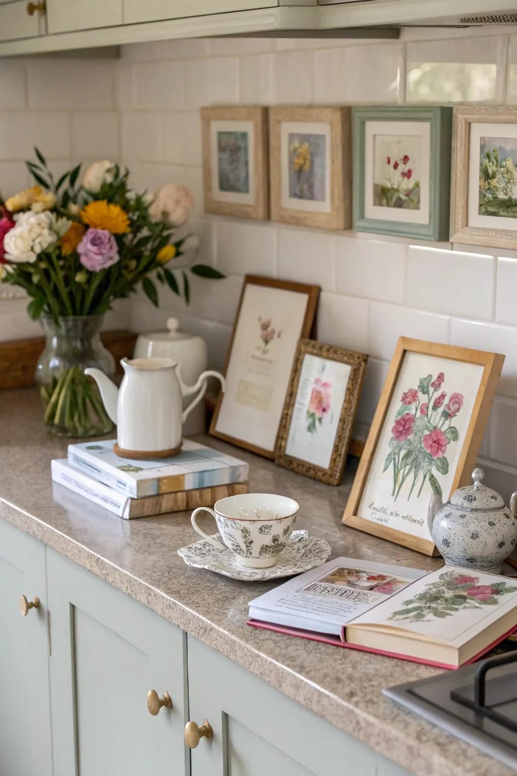 Personal elements adding coziness and character.