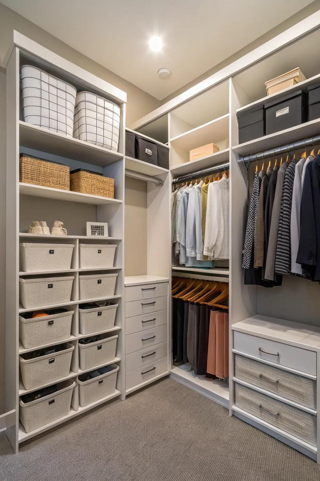 Flexible features ensure your closet adapts to your needs.