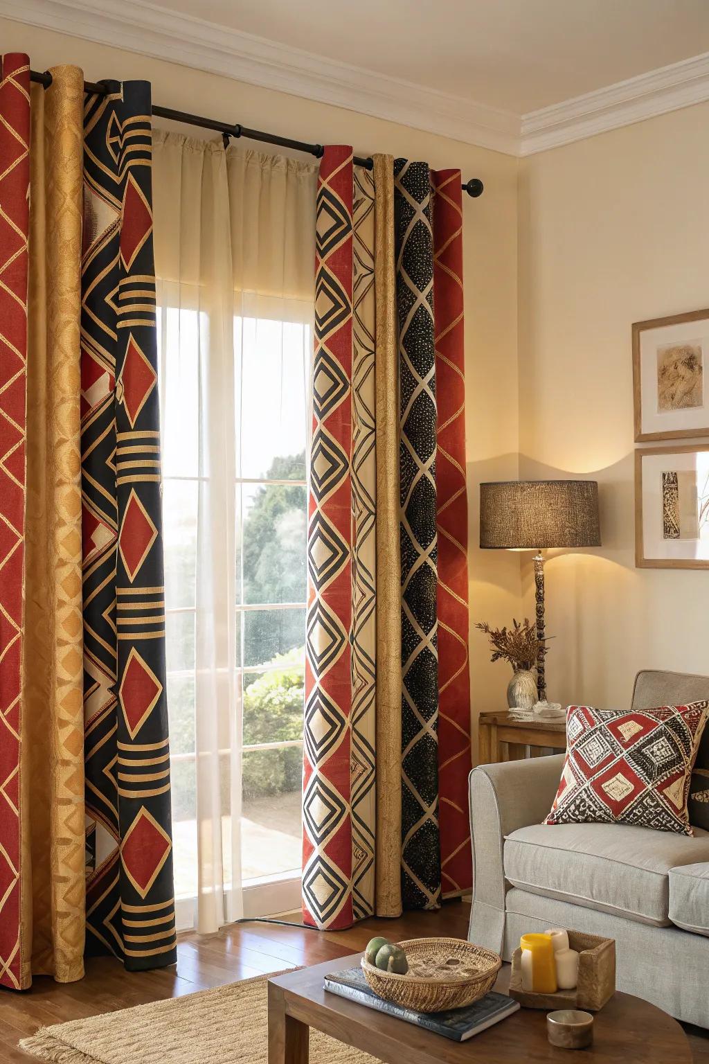 Geometric designs infuse a contemporary edge into your living area.