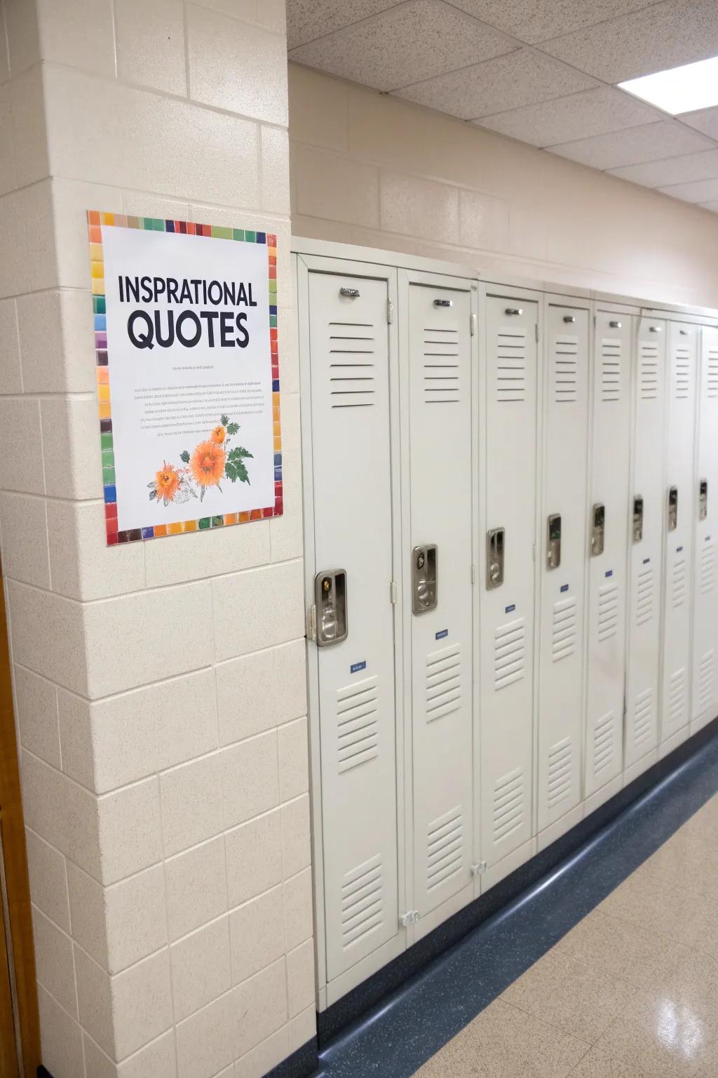 Maintain your drive with empowering maxims within your locker.