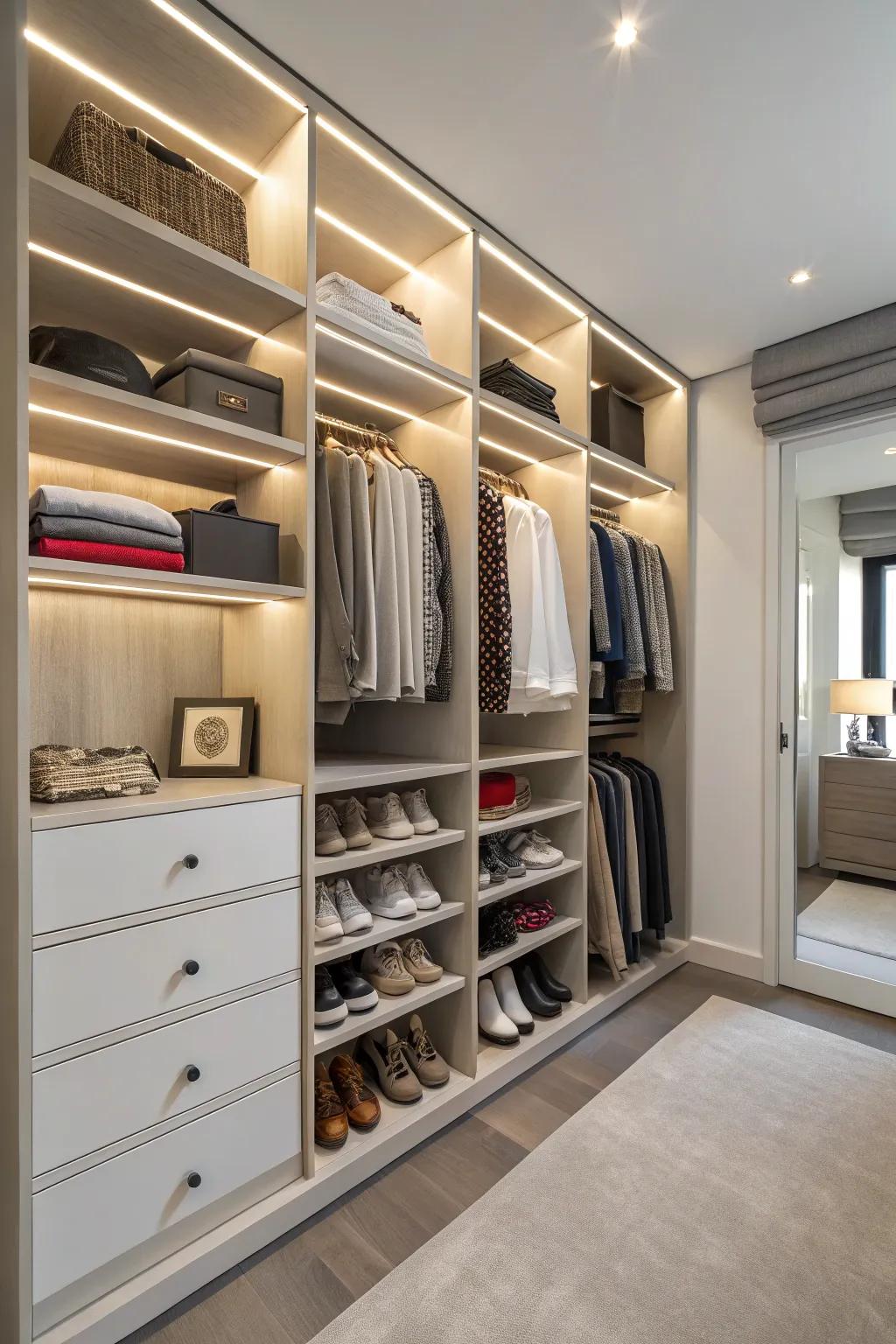 Cubbies provide accessibility and order.