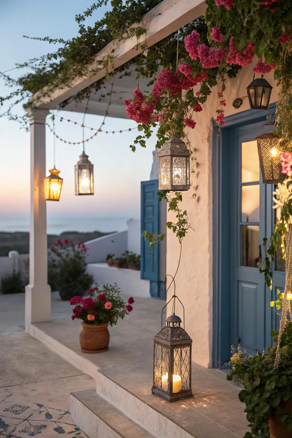 Delicate lighting contributing warmth and allure for evening gatherings.