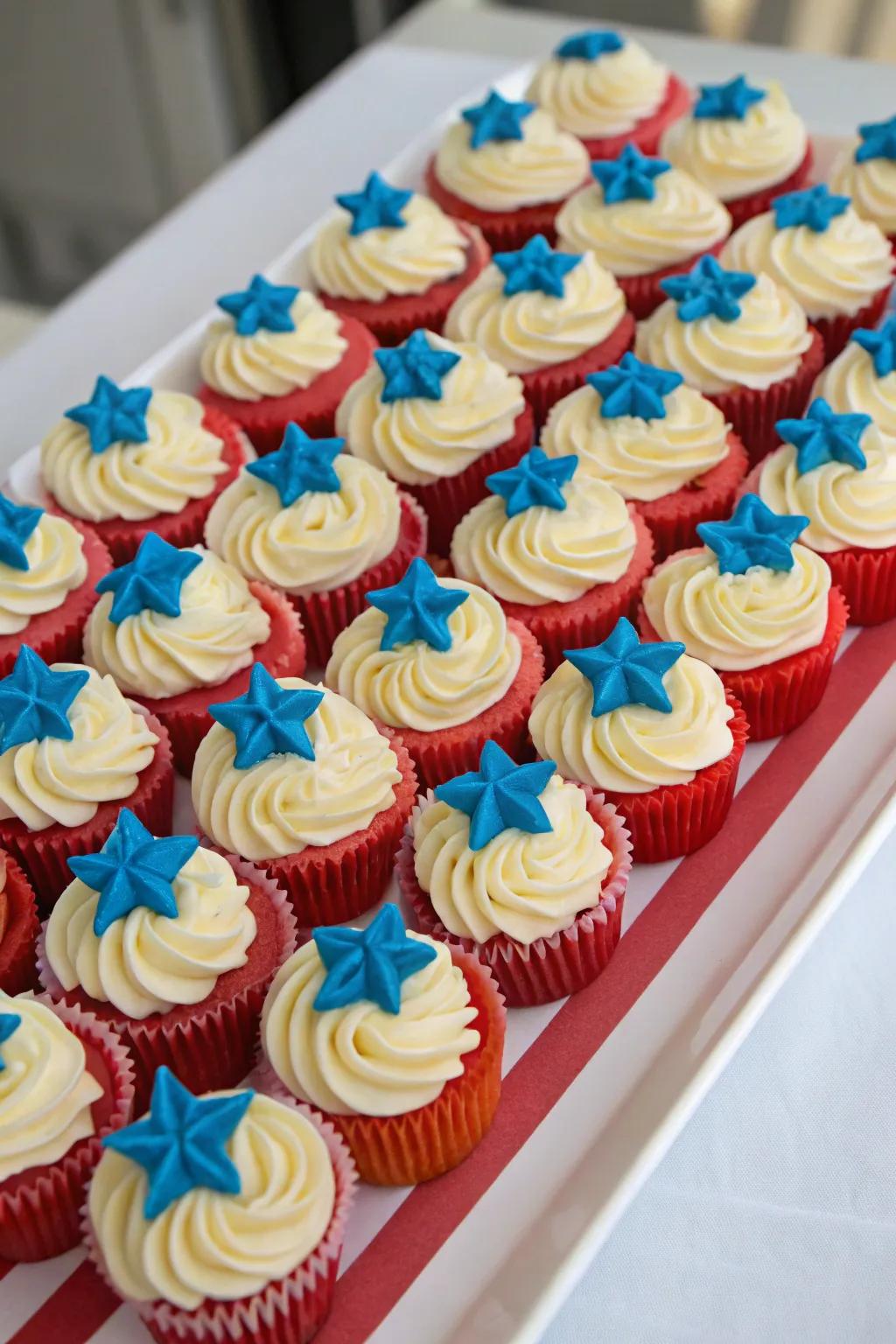 A flag cupcake cake that is equally fun to create and delightful to enjoy.