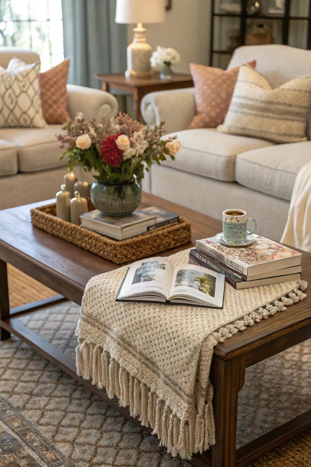 Texture provides depth and coziness to your living room's decor.