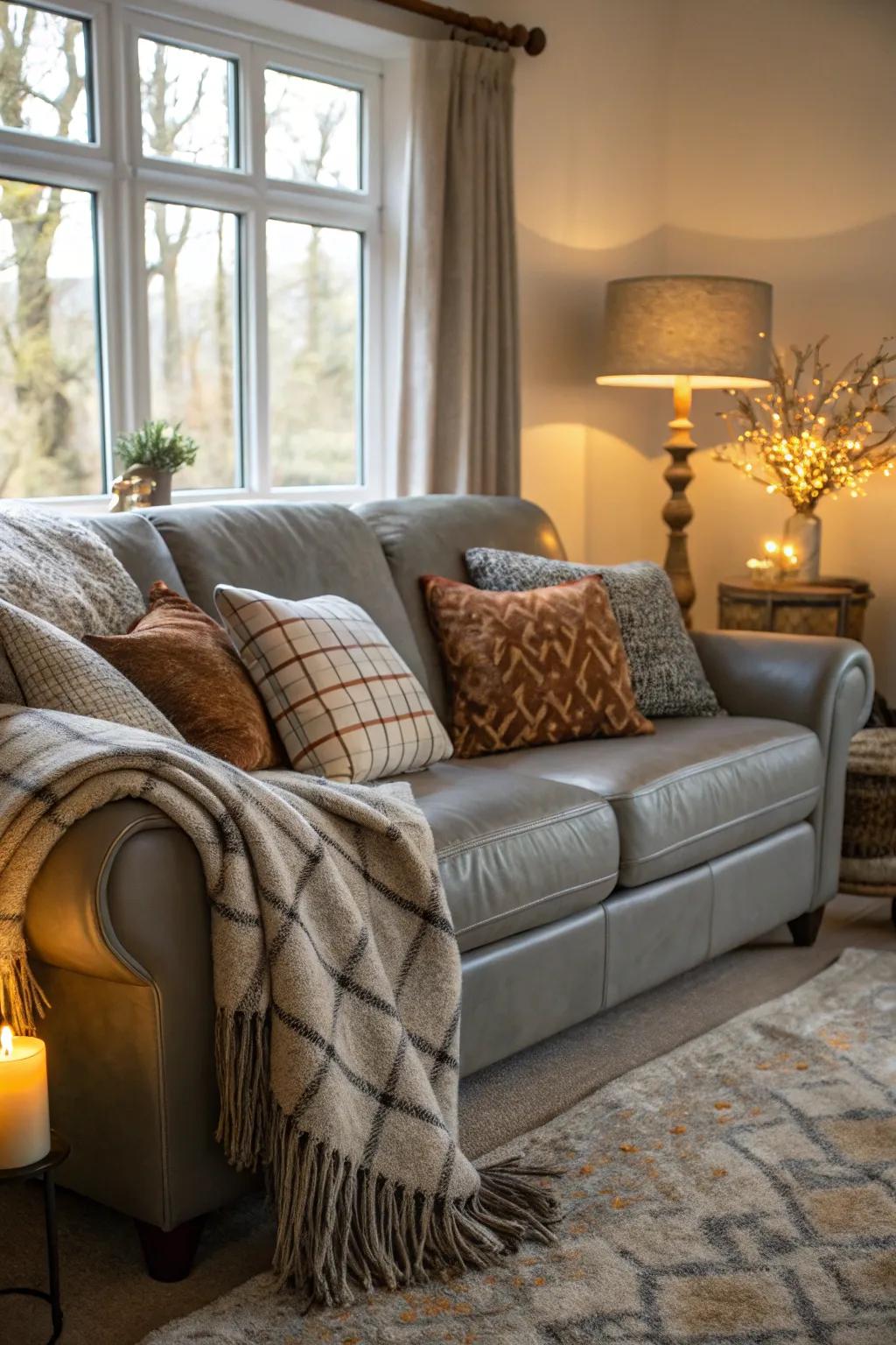A cozy and inviting living room with a warm ambiance.