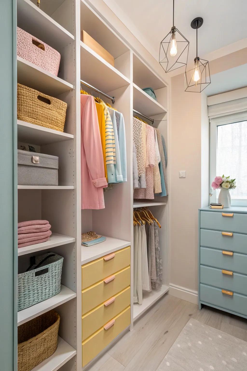 Pale colors create an airy, spacious feeling.