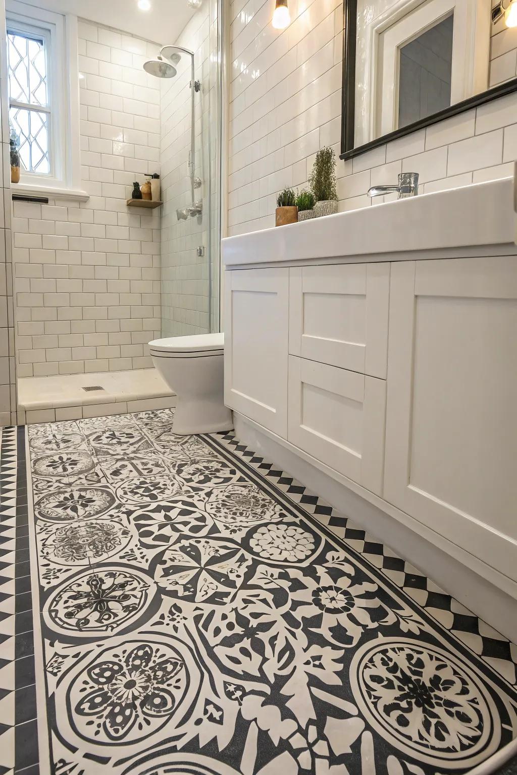 Patterned paving introduces a hint of Victorian complexity.