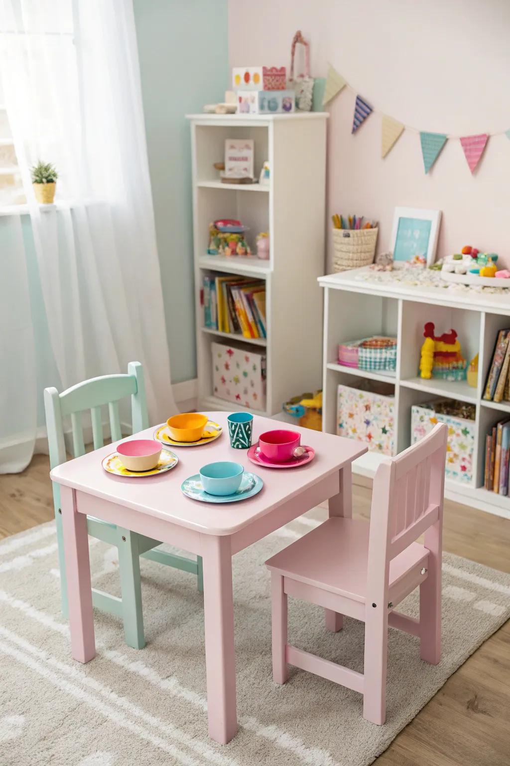 Child-sized furniture promotes comfort.