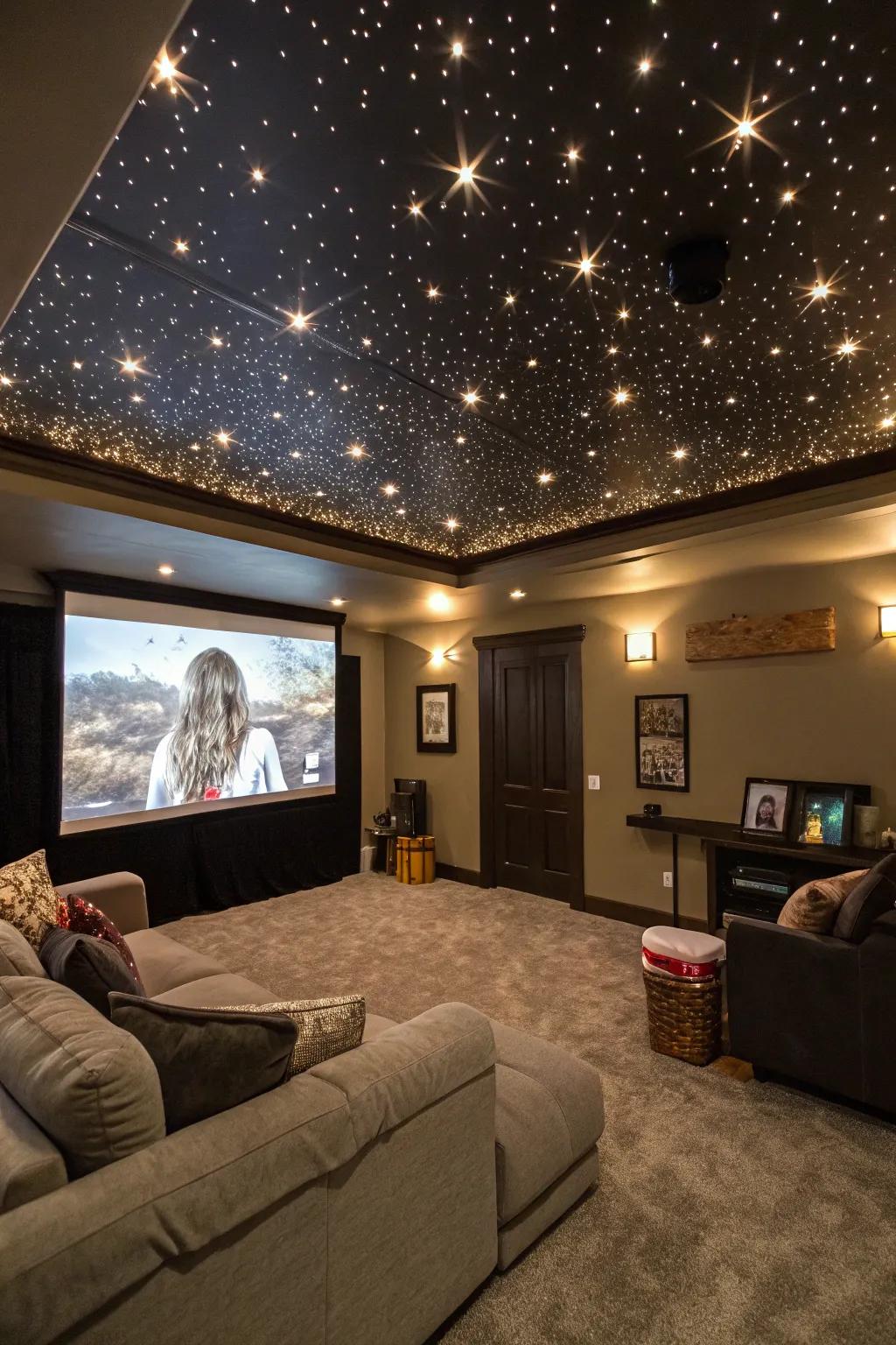 Artificial star lights contribute a trace of magic to your movie space.