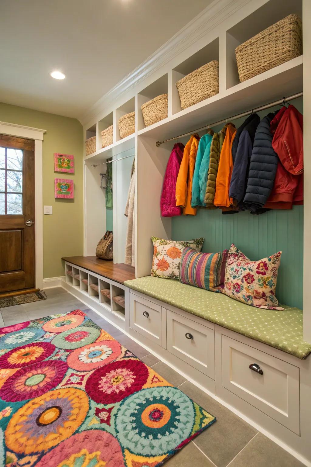 Ornamental additions that create coziness in your mud room.