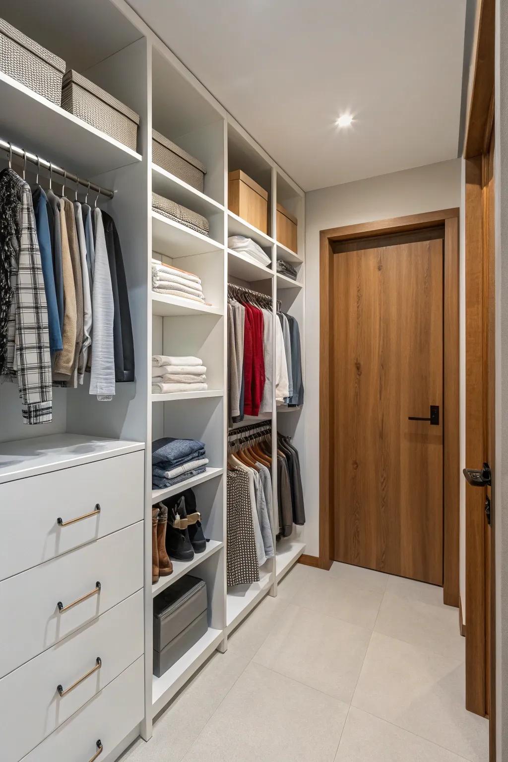 Vertical storage applications within a closet
