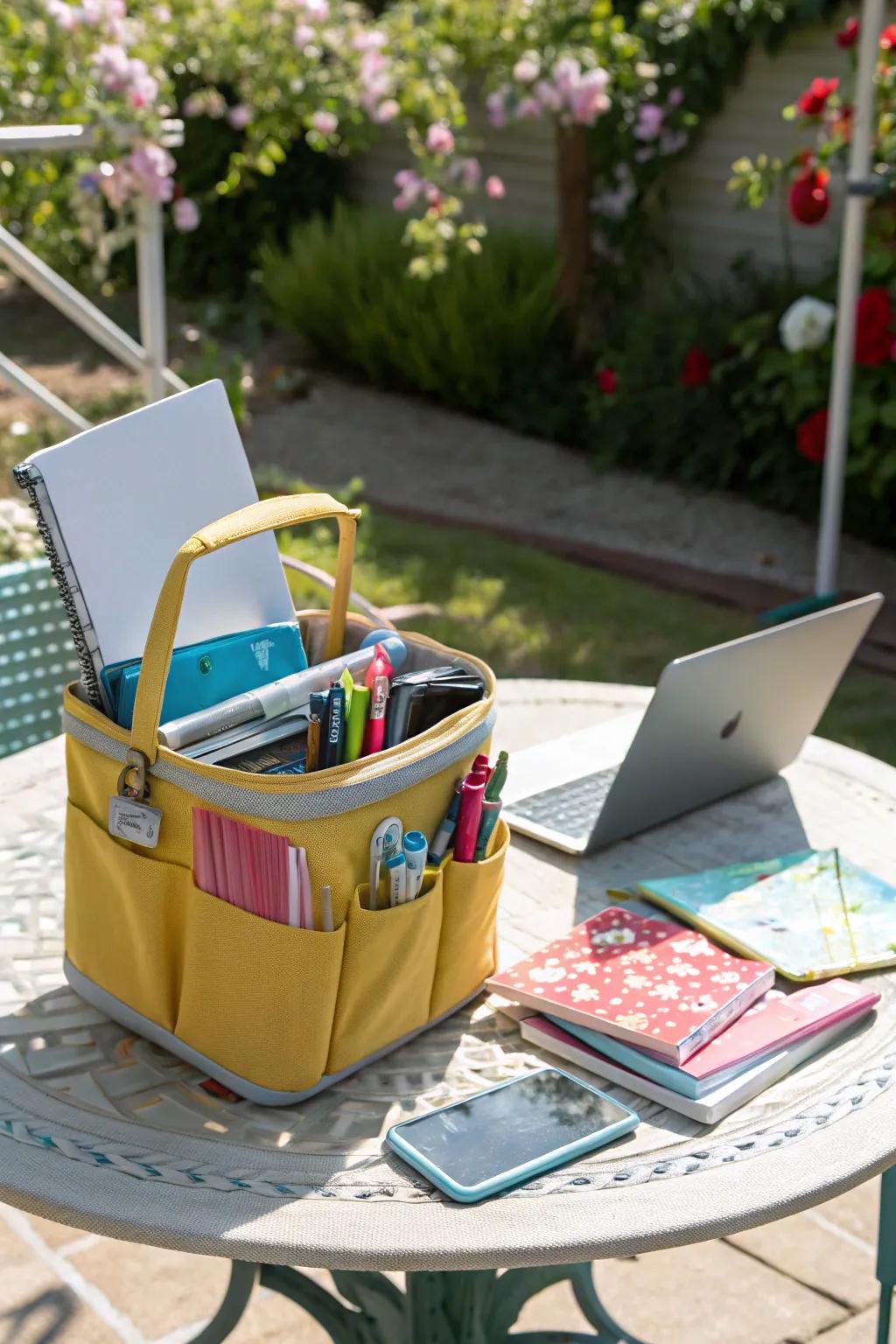 Portable caddies offer flexibility and convenience.
