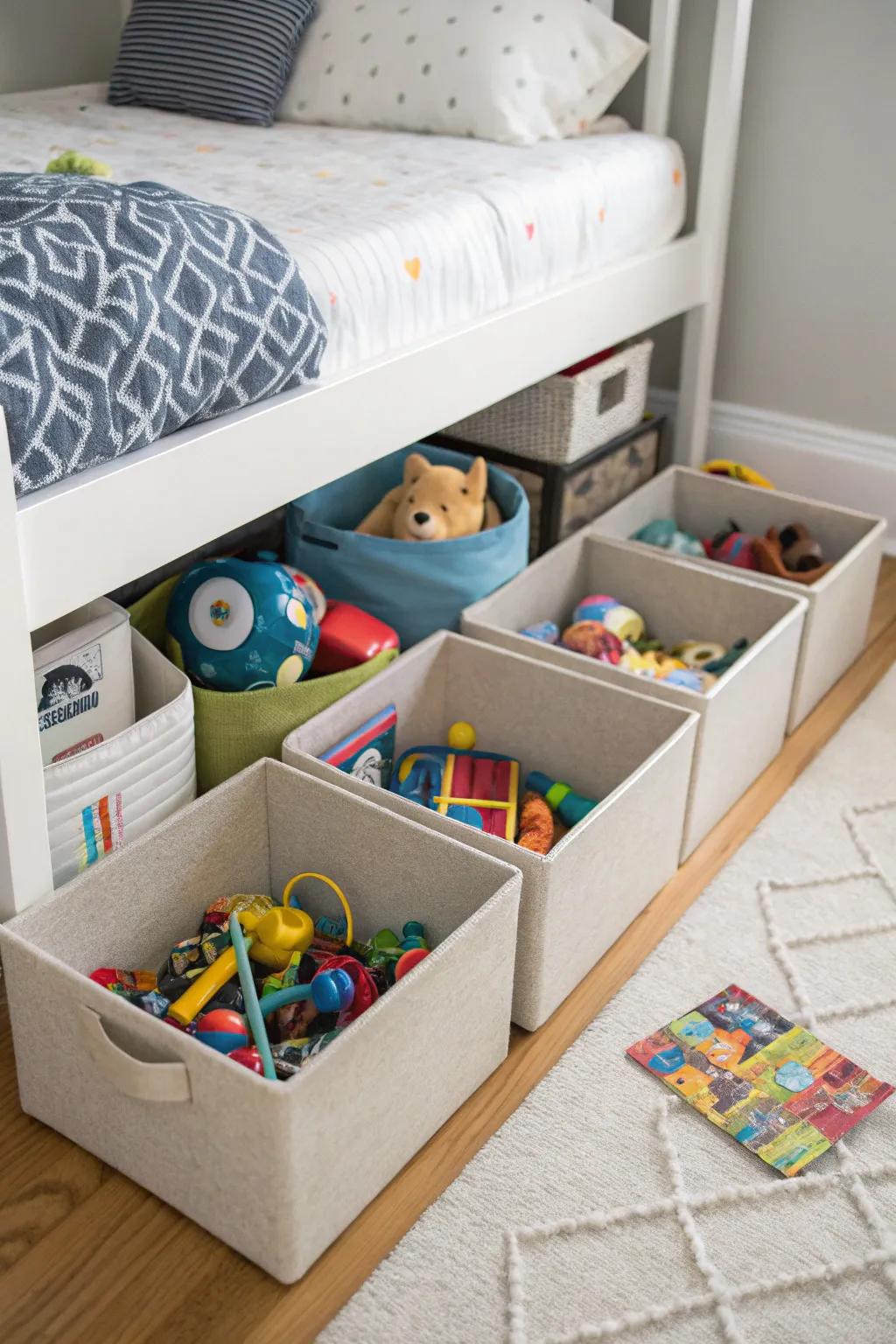 Under-bed storage: concealed but not forgotten.