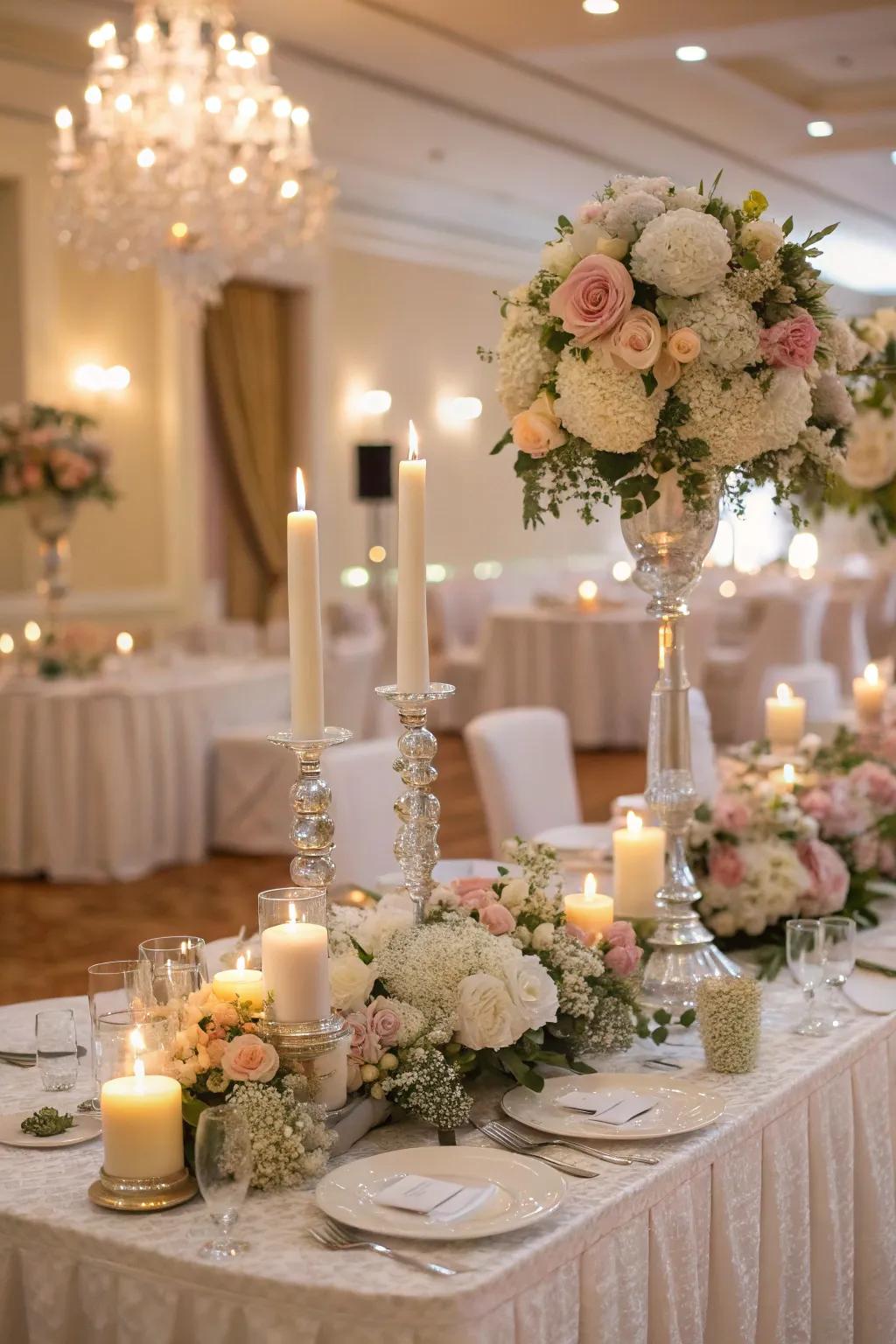 Improve your tables using beautiful blossom centerpieces.