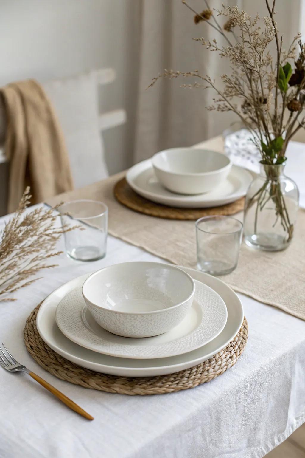 A minimalist strategy yields a refined and comforting atmosphere.