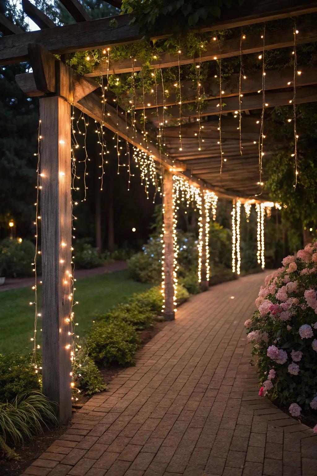 Pixie lights conjure an enchanting, fantastical ambiance.