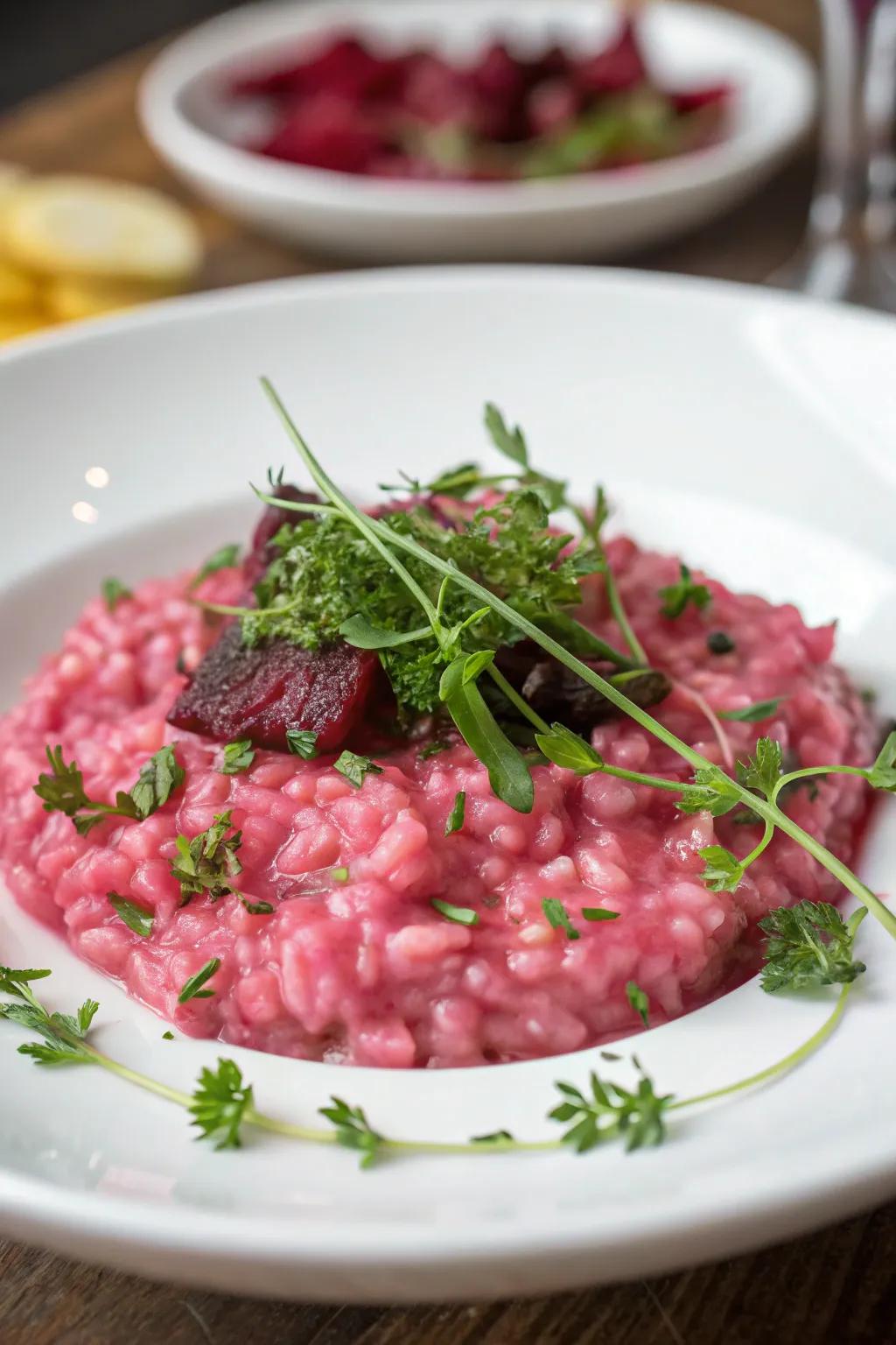 Rosaline risotto is a creamy, vibrant, and colorful addition to any meal plan.