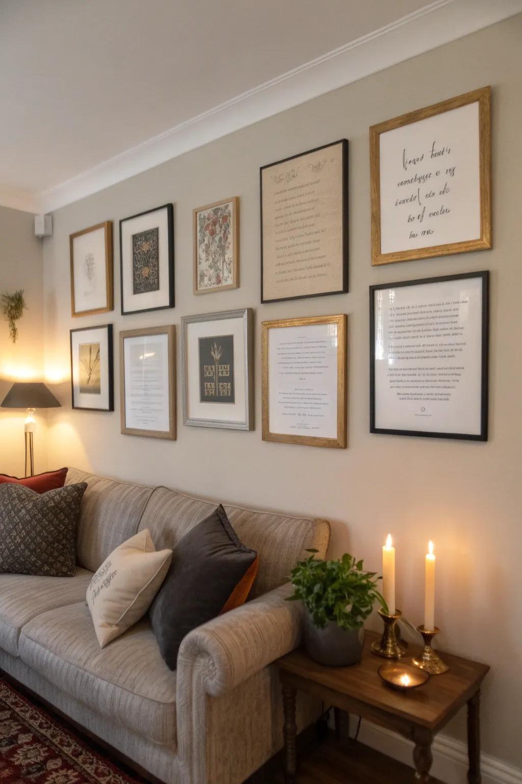Make verse wall art for a great touch.
