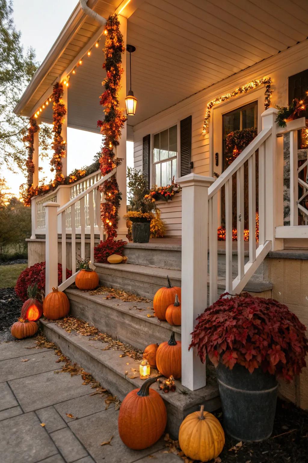 Occasional touches keep the porch looking fresh and festive.