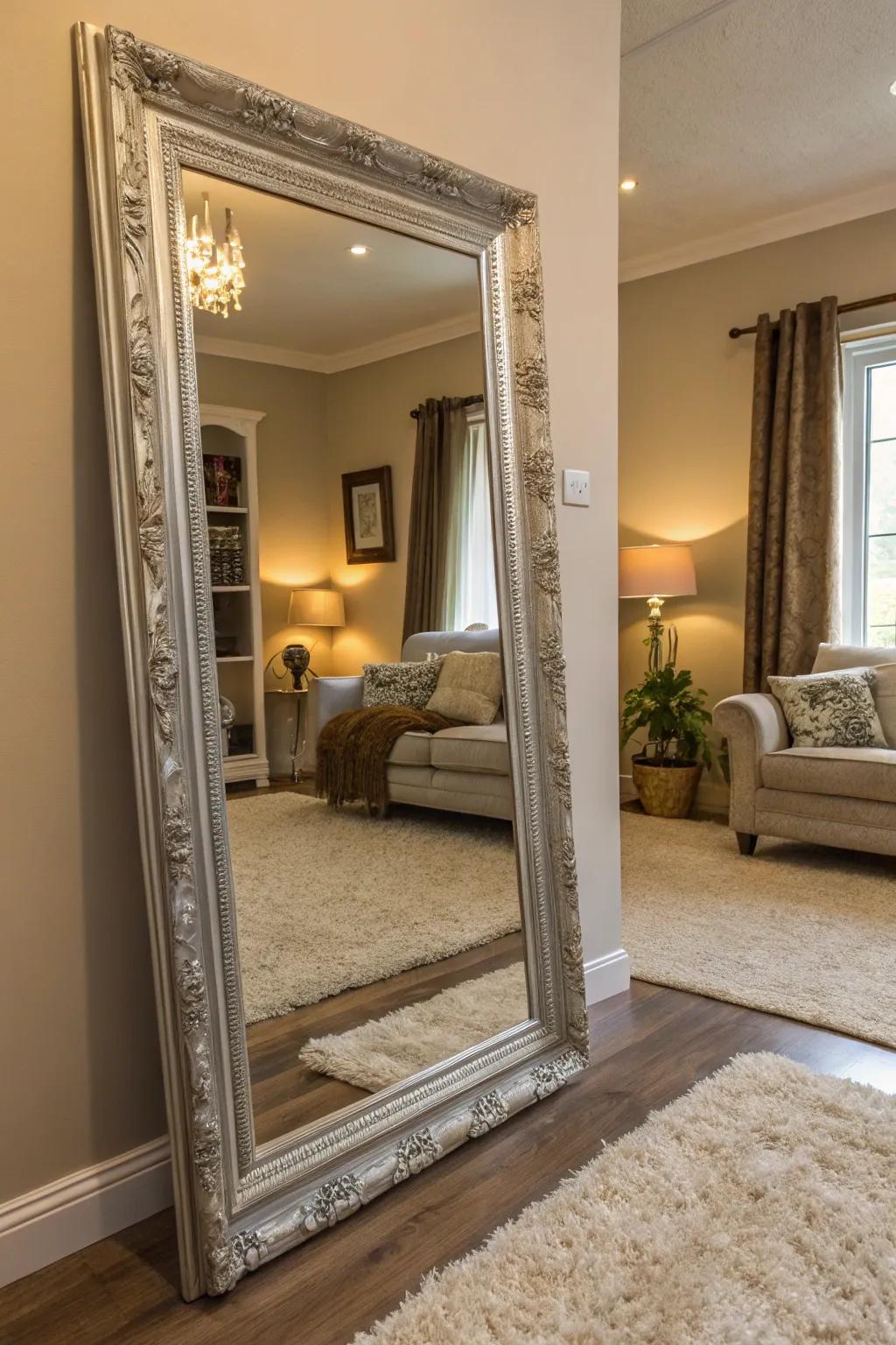 Elevate your space using stylish ornamental mirrors.