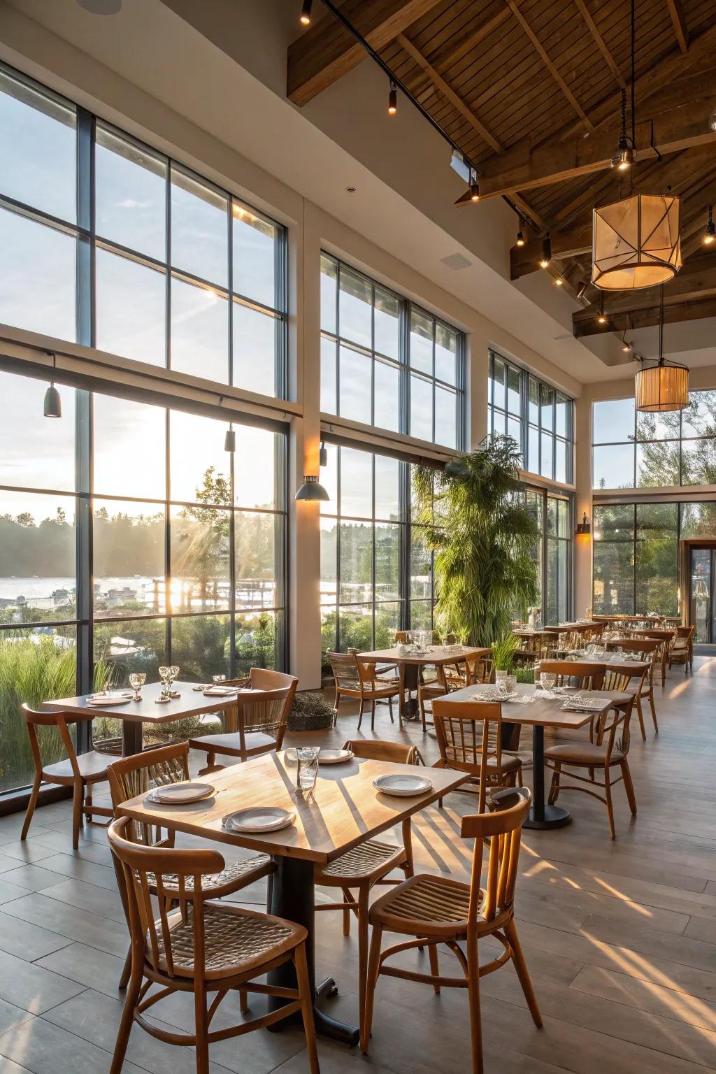 Expansive layouts coupled with daylight fashion a hospitable and pleasing setting.