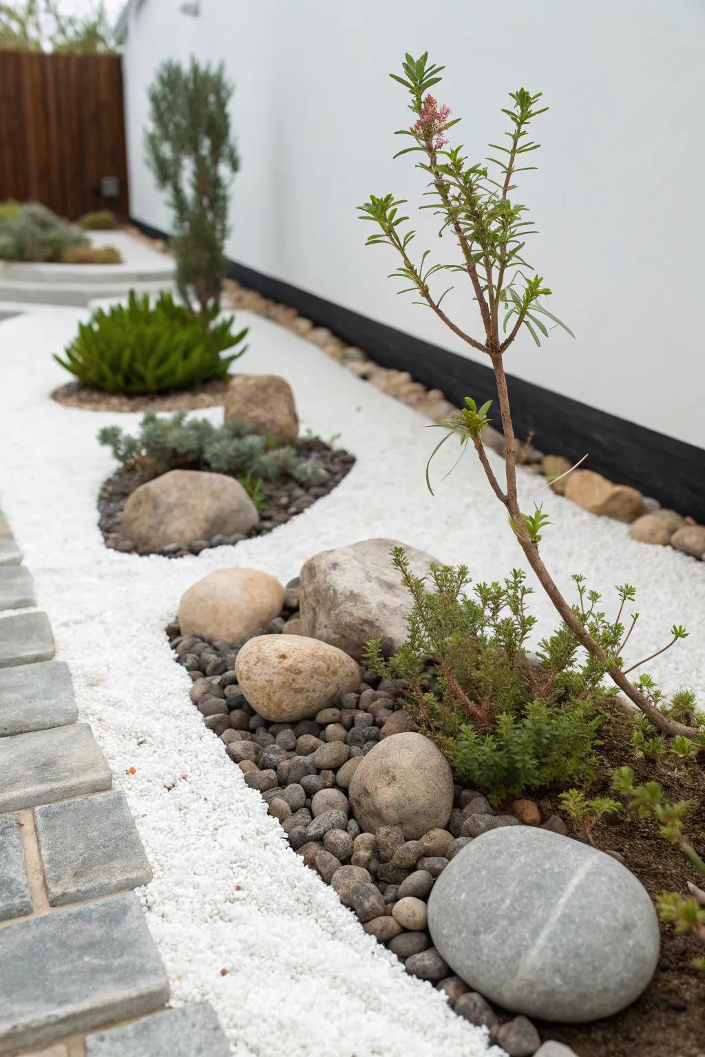 Achieve contemporary elegance with simple stone designs.