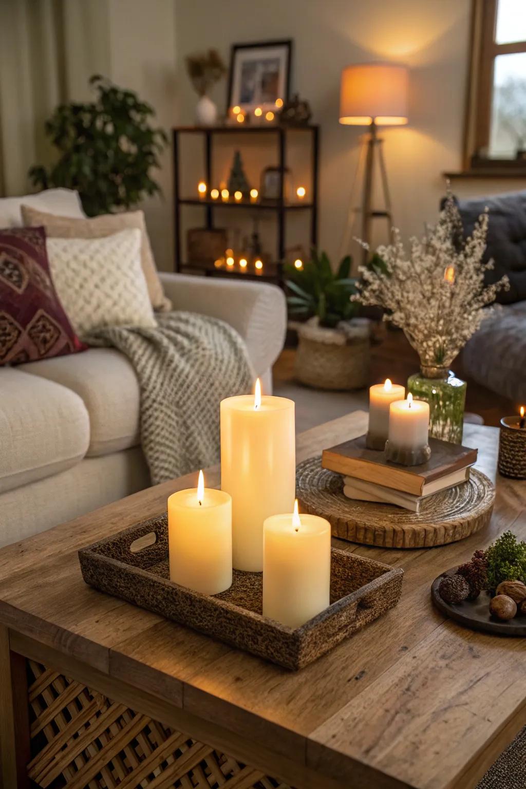 Craft a snug and secure ambiance through LED emulation candles.