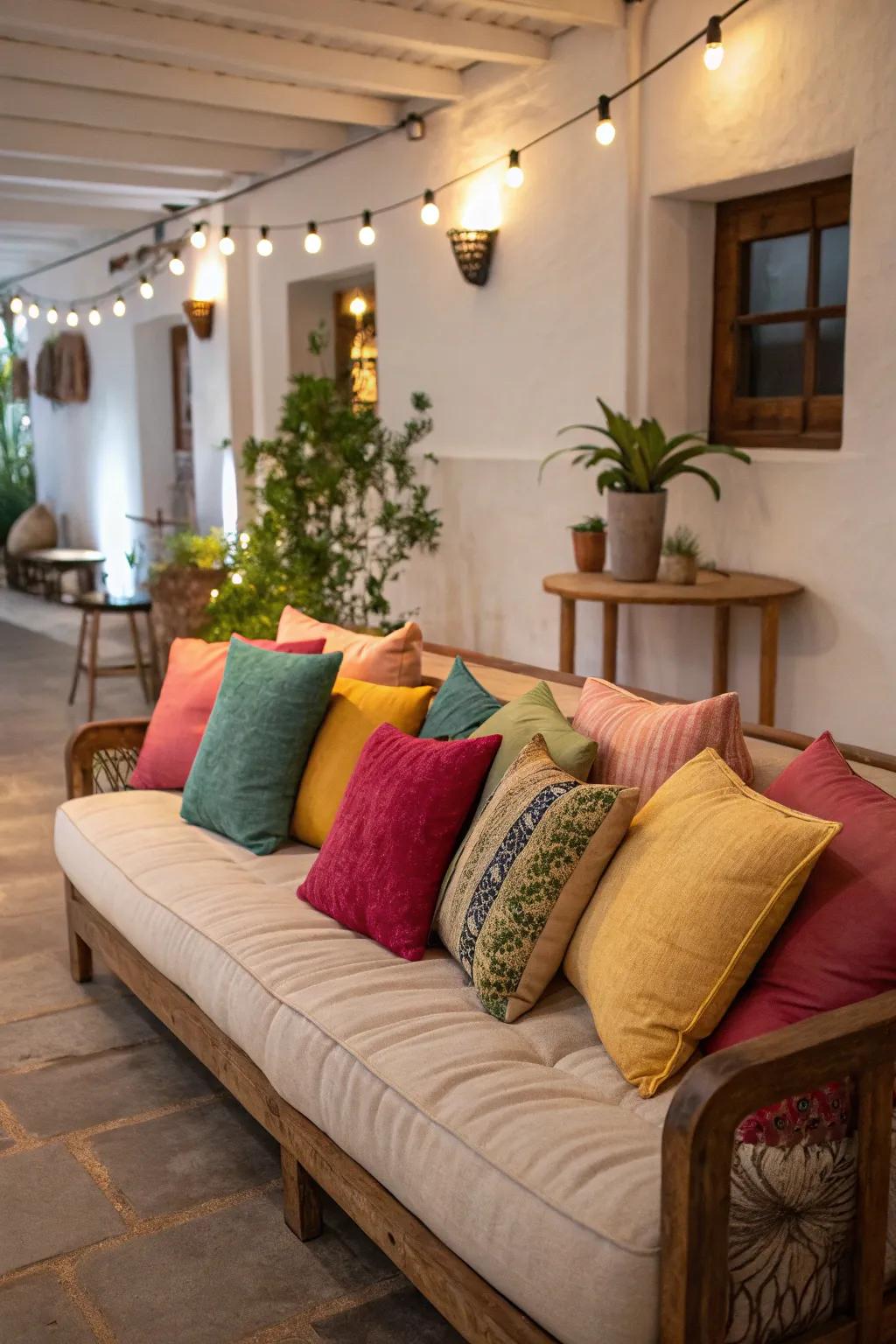 Lush seating areas invite comfort and relaxation.