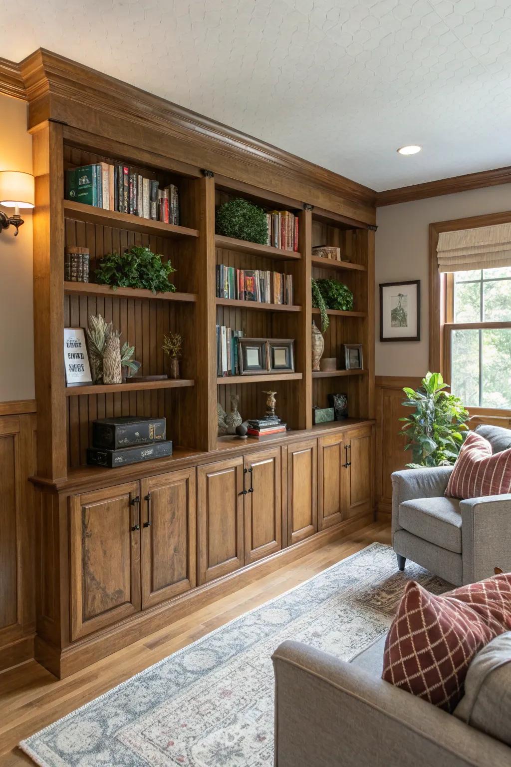 Shelving brings both grace and function.