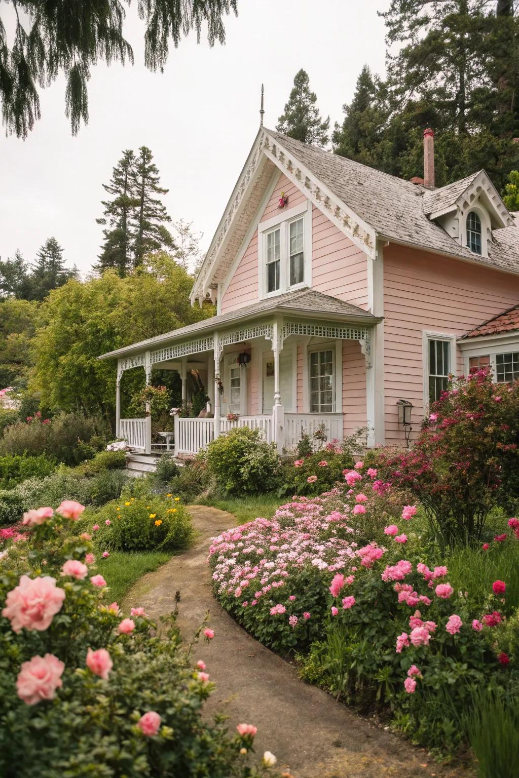Enchanting tint outer wall finish for a whimsical and inviting residence.