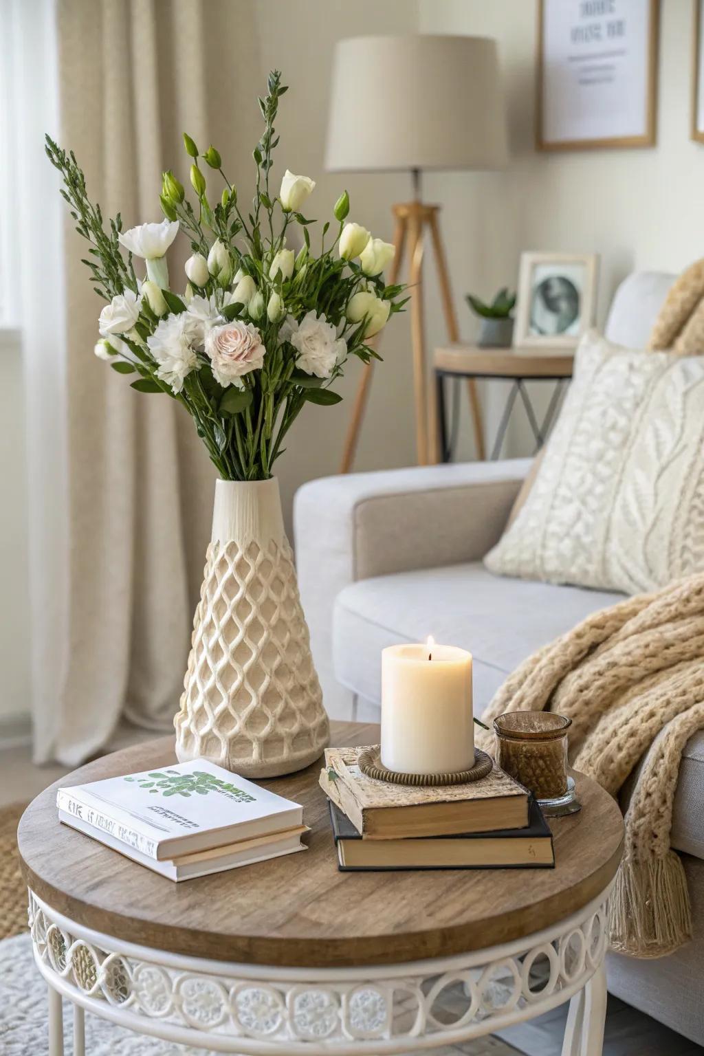Pale tones create a soothing and harmonious table aesthetic.