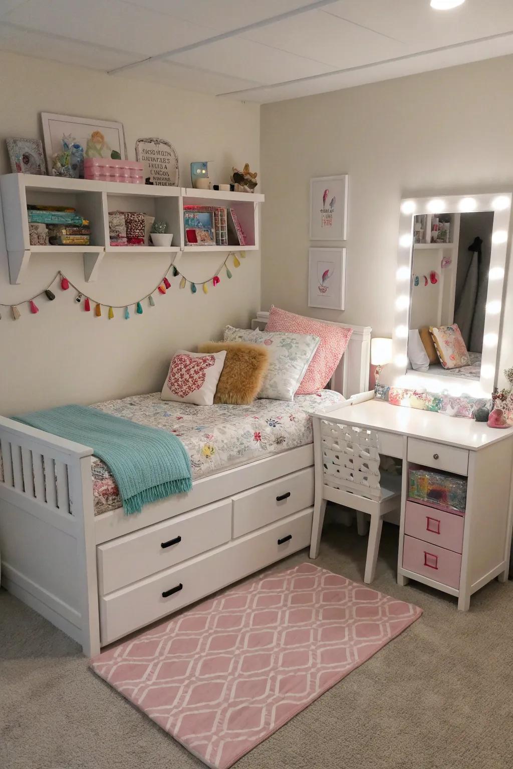 Adaptable furnishings maximize small settings.