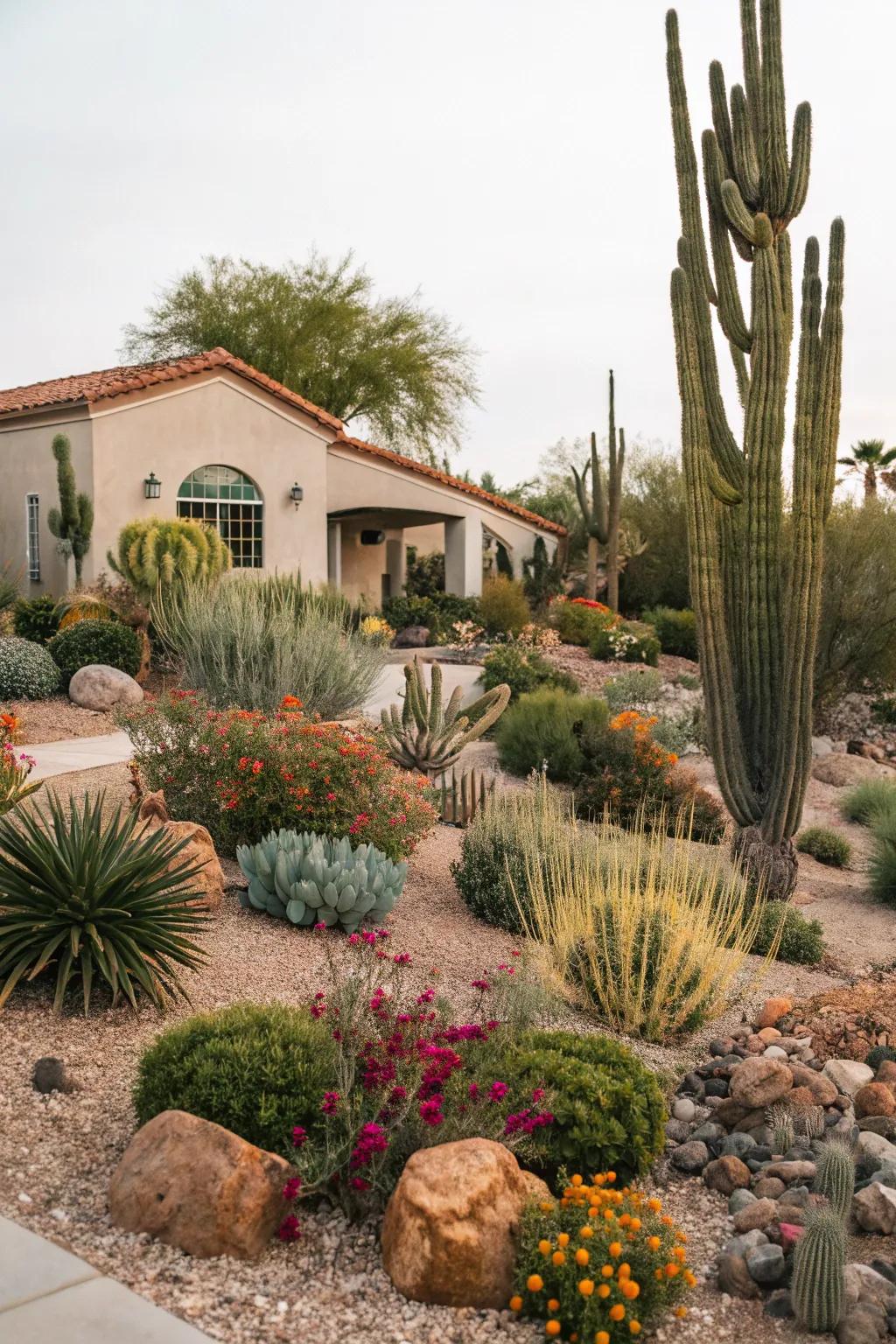 Native plants thriving in a climate-friendly garden.