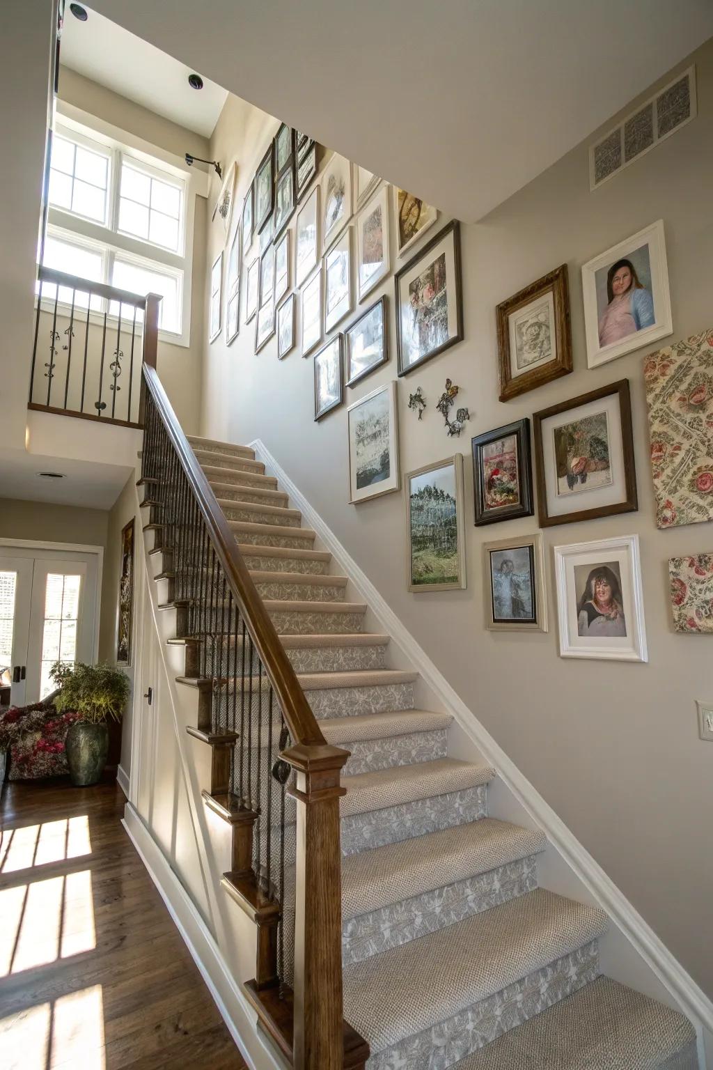 An art feature introduces personal appeal to your stairway.