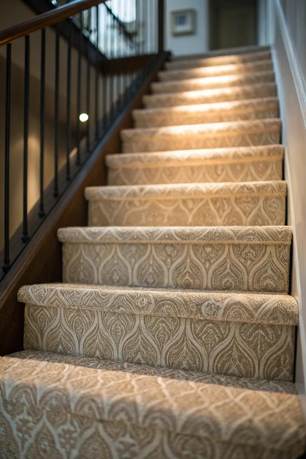 Touch fabric treads offer a great mix of grip and beauty.