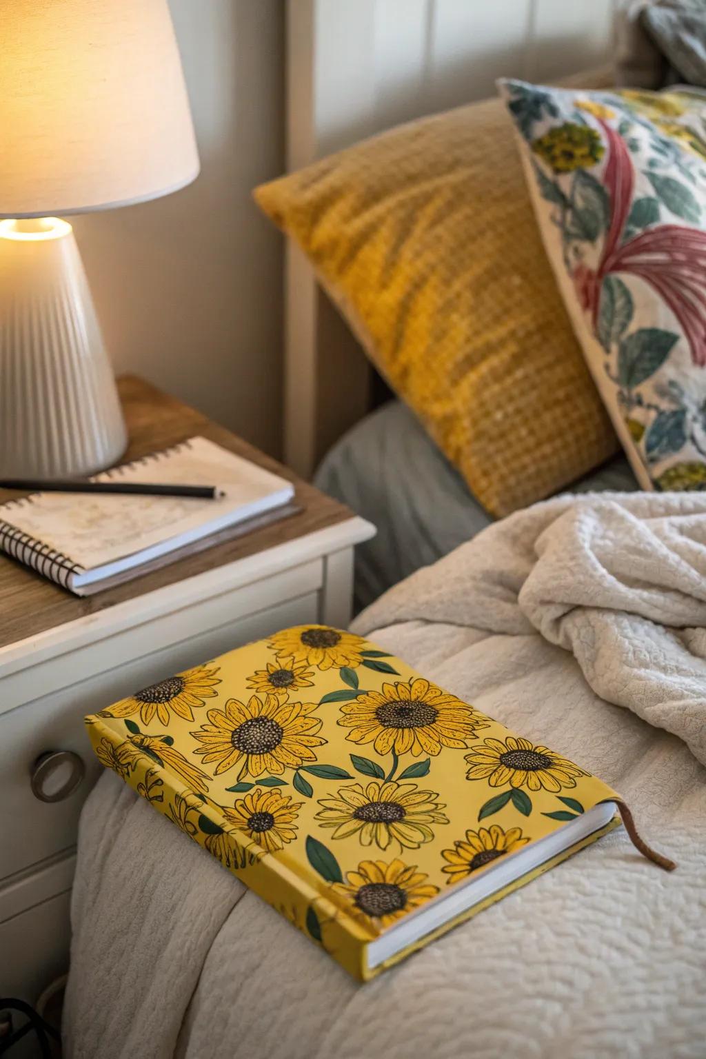 Sunflower-themed journal for capturing inspirations.